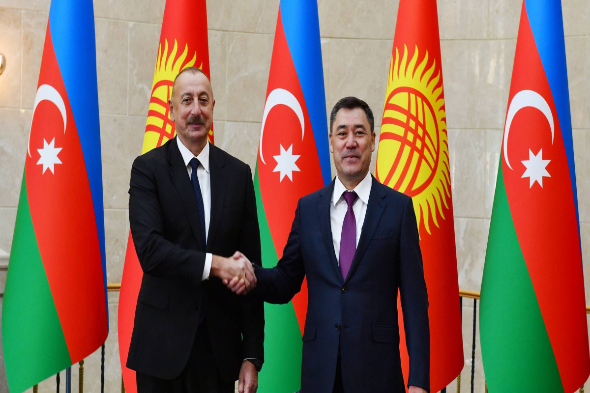 President of the Republic of Kyrgyzstan Sadyr Japarov and President of the Republic of Azerbaijan Ilham Aliyev