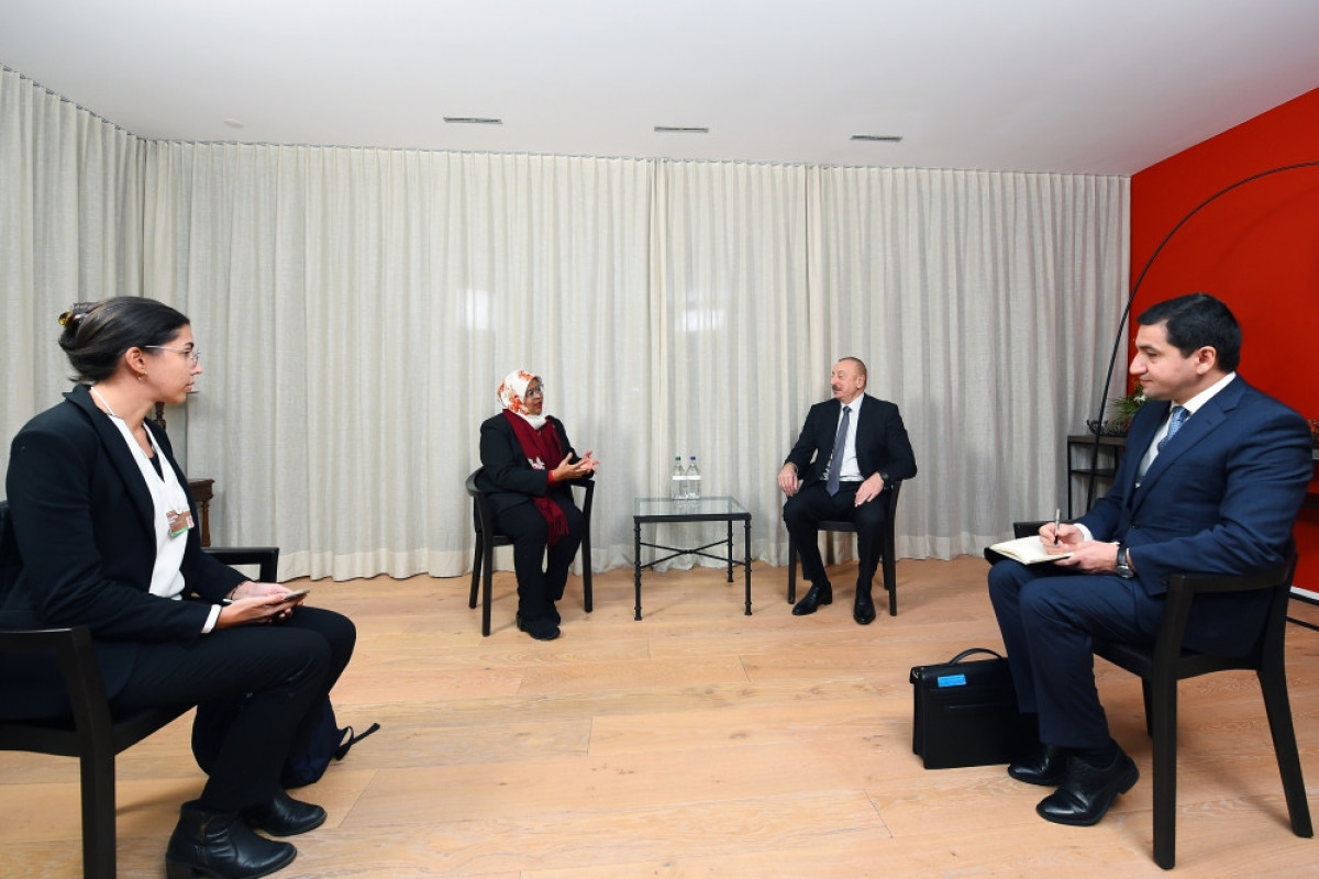 President Ilham Aliyev met with Executive Director of UN Human Settlements Programme in Davos
