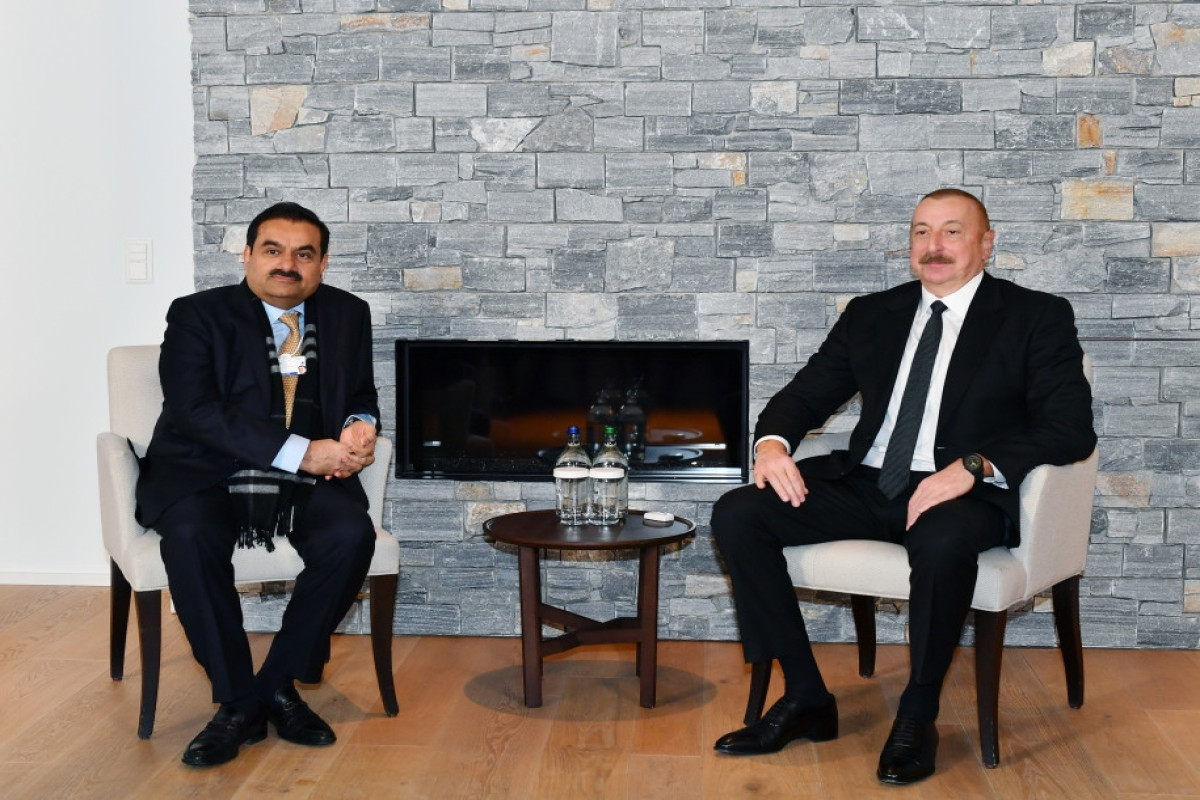 President of the Republic of Azerbaijan Ilham Aliyev has met with Founder and Chairman of the Adani Group Gautam Adani in Davos