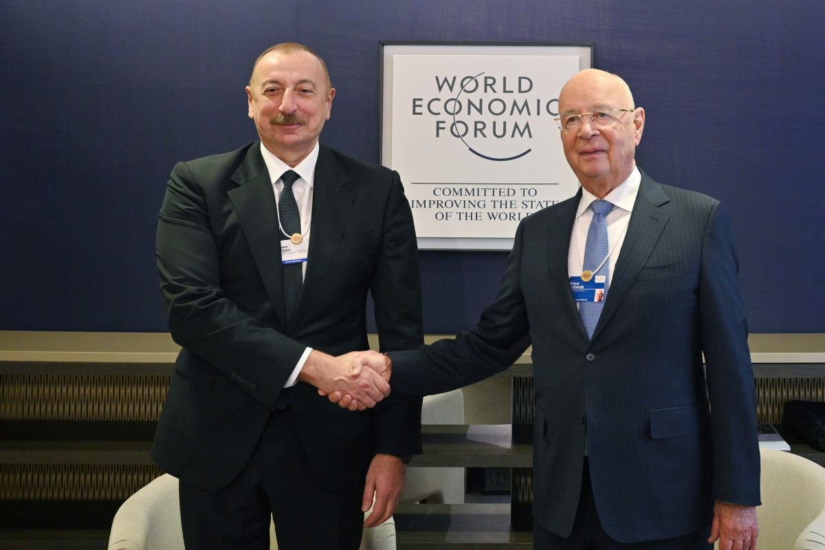 Встреча Президента Ильхама Алиева с председателем Всемирного экономического форума Клаусом Швабом