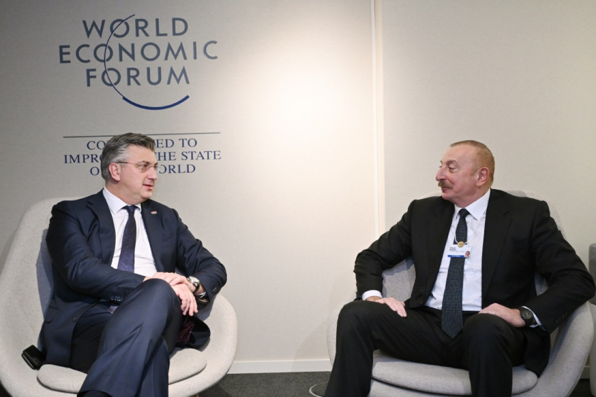 President Ilham Aliyev met Prime Minister of Croatia Andrej Plenković in Davos