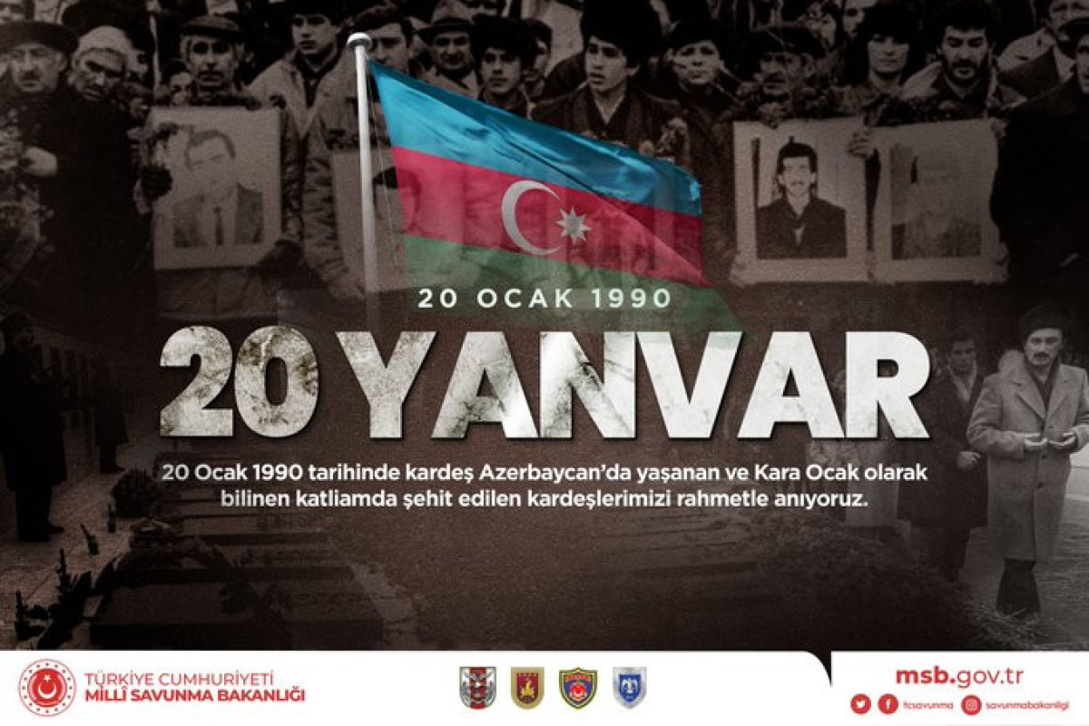 Минобороны Турции поделилось публикацией в связи с 20 января: Мы будем рядом с Азербайджаном
