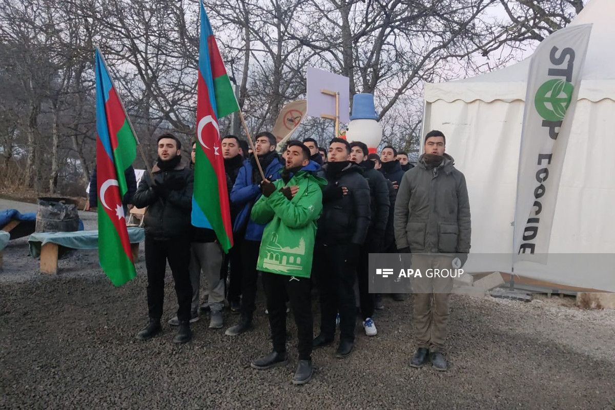 Peaceful protests of Azerbaijani eco-activists on Lachin–Khankandi road enter 44th day-VIDEO 