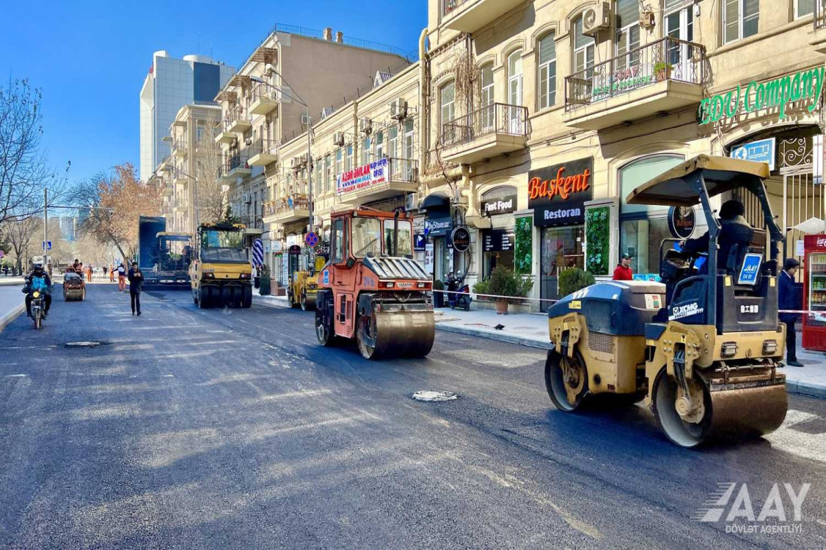 Ограничено движение транспорта на участке  улицы Физули в Баку