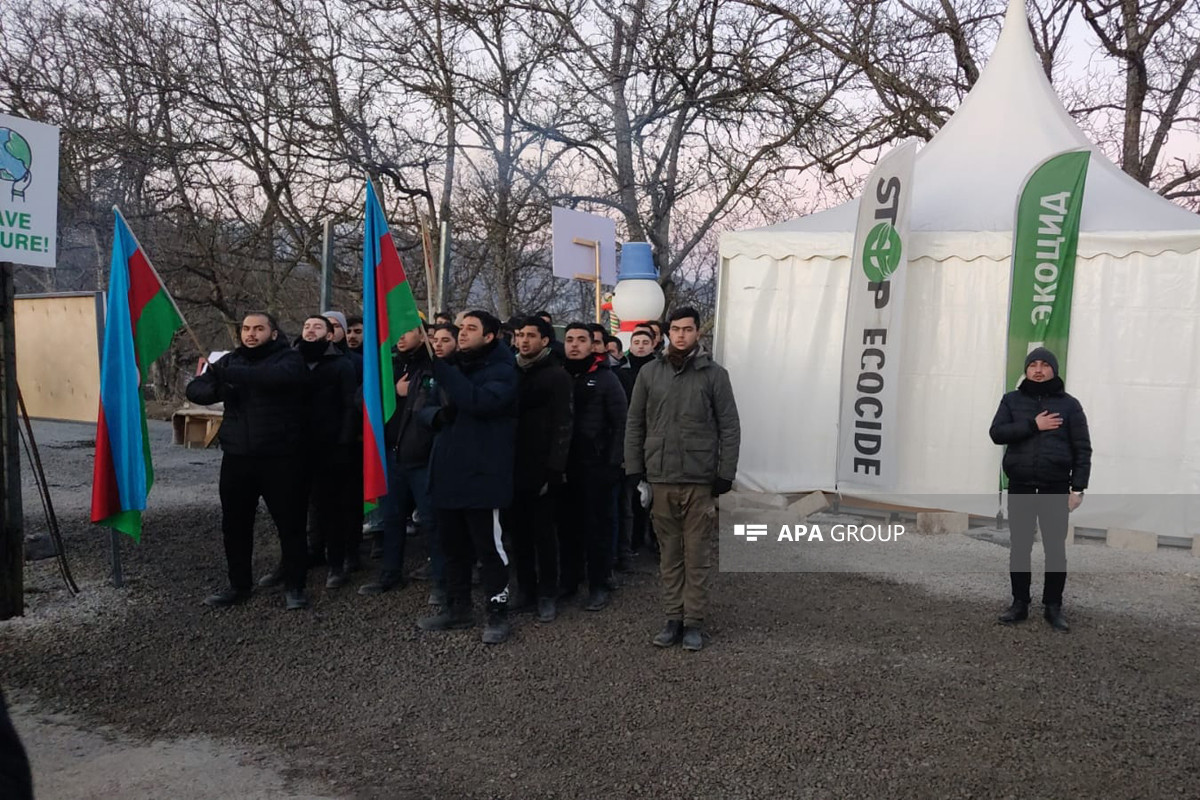 Peaceful protests of Azerbaijani eco-activists on Lachin–Khankandi road enter 46th day-VIDEO 