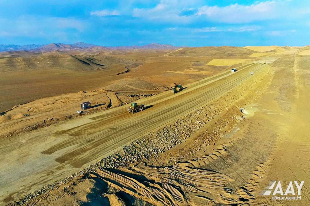 Ağdam-Füzuli avtomobil yolunun inşası sürətlə davam edir - FOTO  - VİDEO 