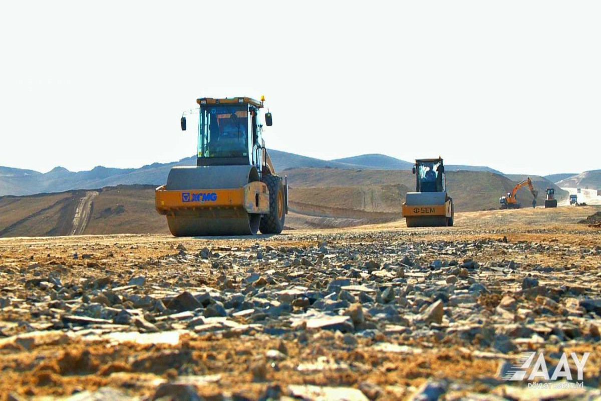 Construction of Aghdam-Fuzuli highway continues rapidly-PHOTO 