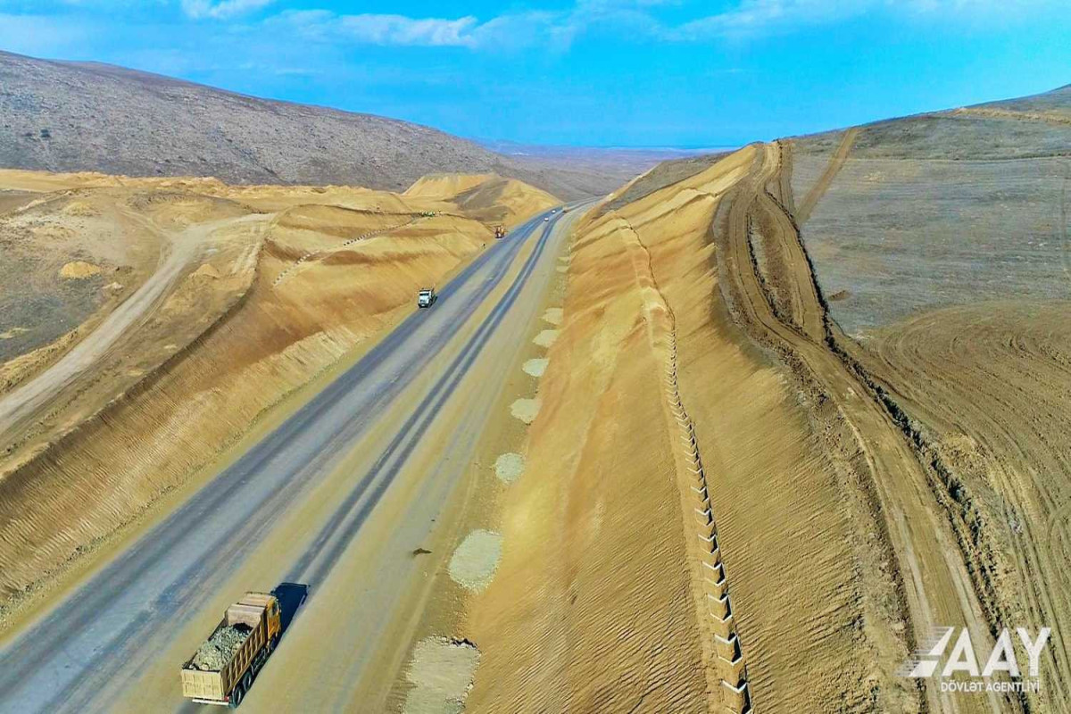 Construction of Aghdam-Fuzuli highway continues rapidly-PHOTO 