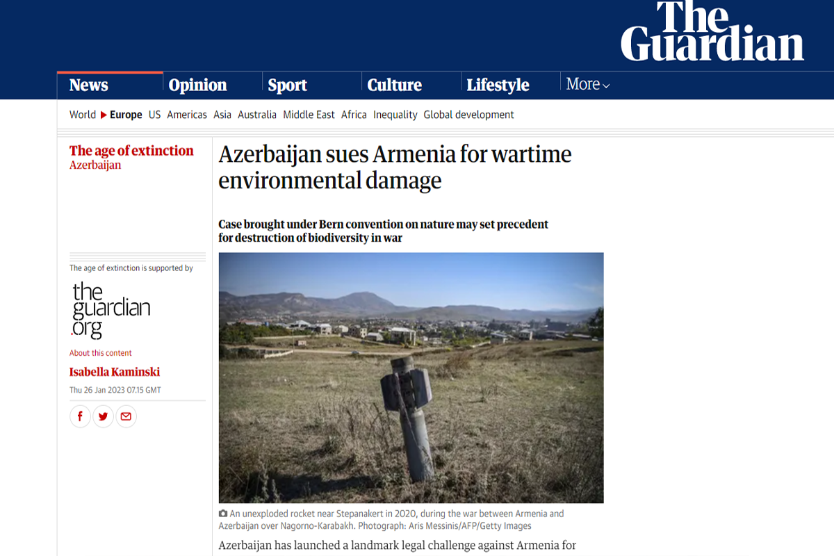“The Guardian”: Azərbaycanın beynəlxalq tribunalda Ermənistana qalib gəlməsi ətraf-mühitlə bağlı presedent yarada bilər