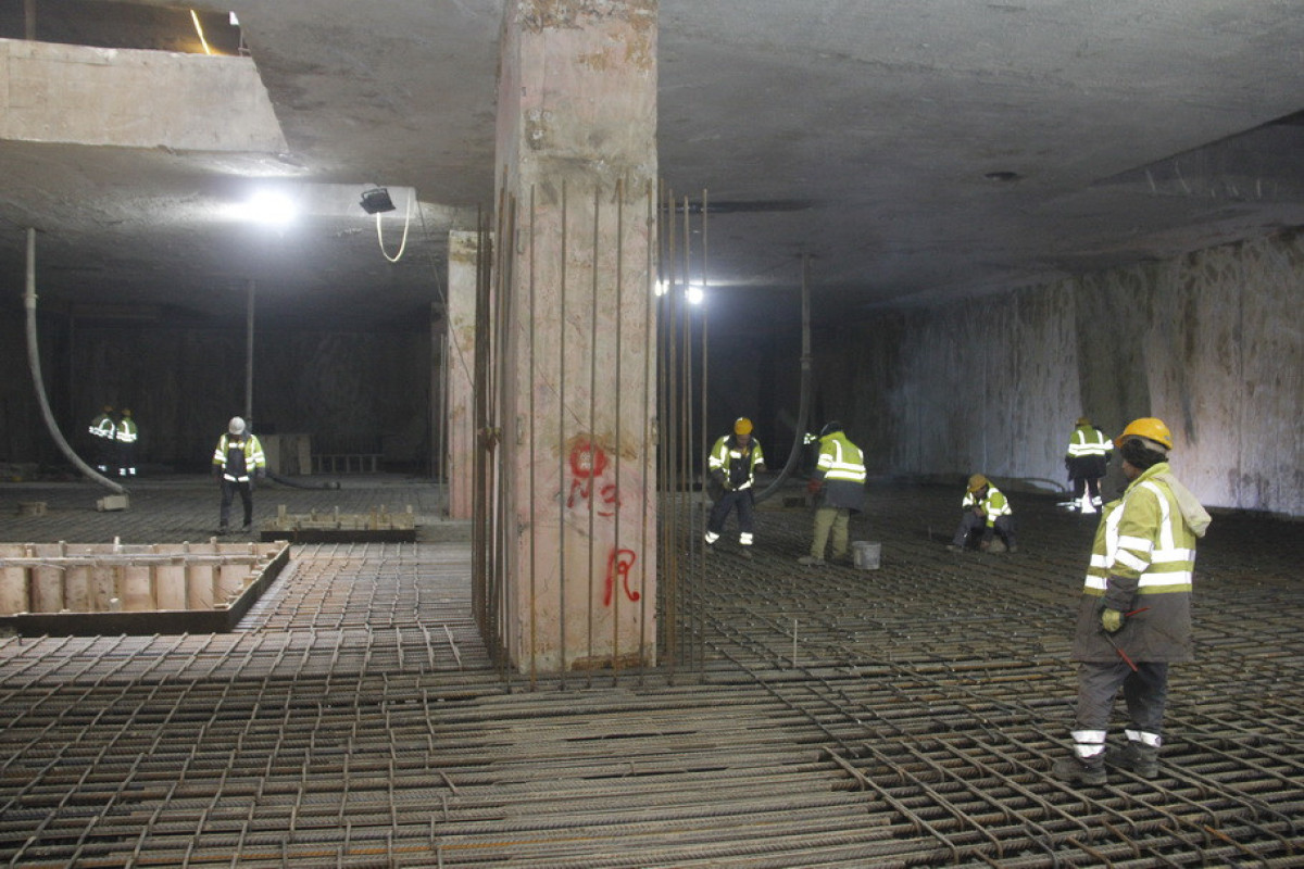 Bakı Metrosunun “B-04” stansiyasının üçüncü səviyyəsinin inşası başa çatdırılıb
