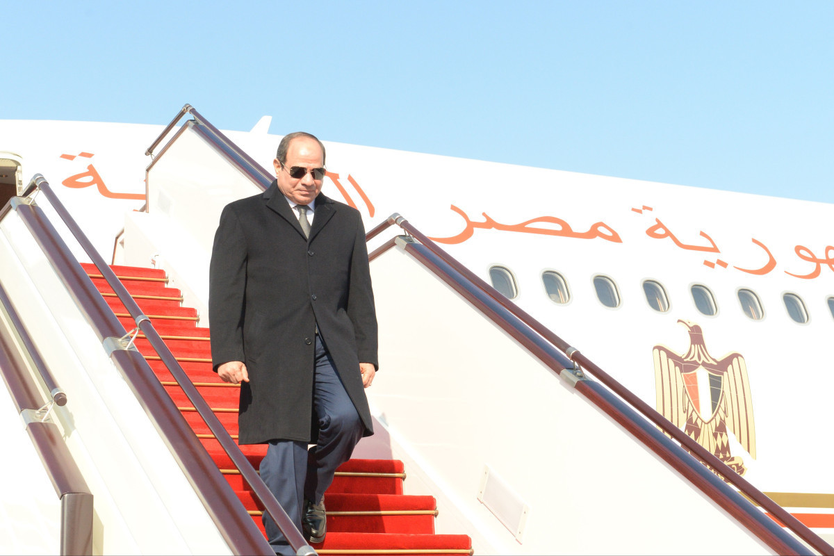 Egyptian President Abdel Fattah El-Sisi arrives in Azerbaijan