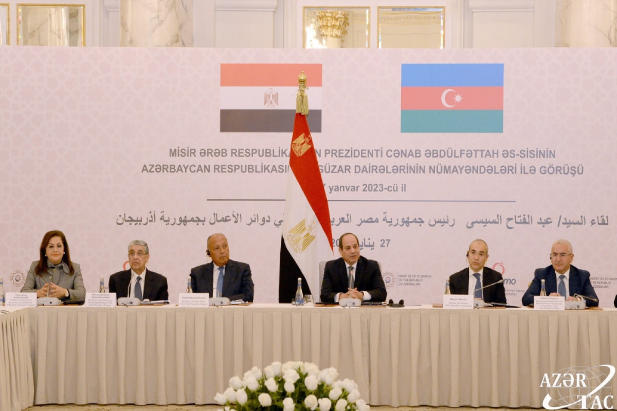 Egypt's President meets with Azerbaijani businessmen in Baku-PHOTO 