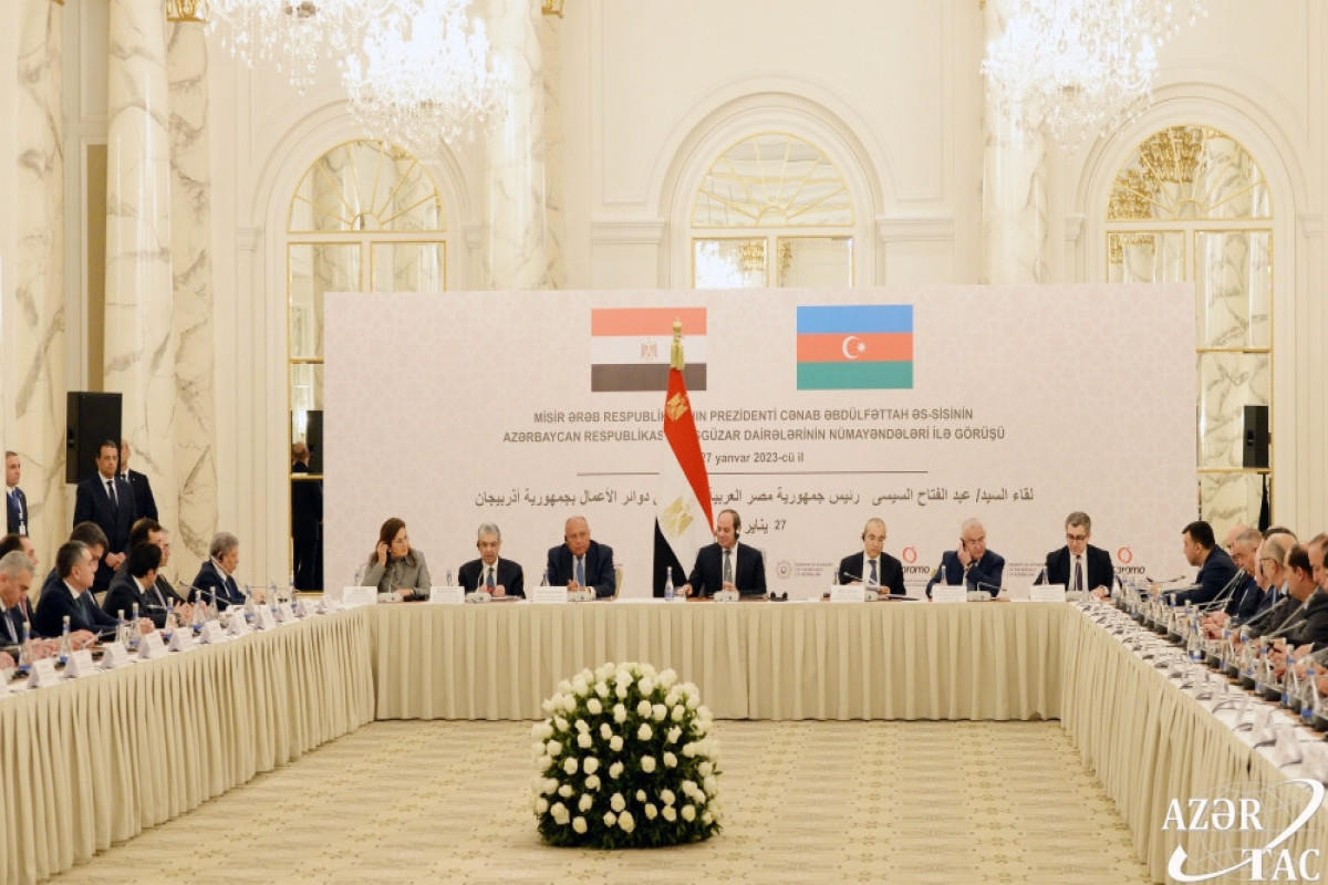 Egypt's President meets with Azerbaijani businessmen in Baku-PHOTO 