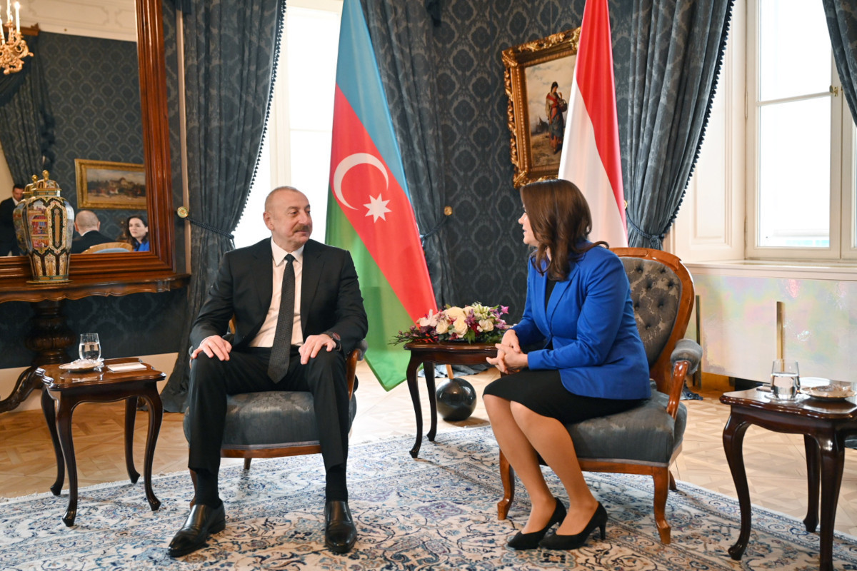 Ilham Aliyev, President of Azerbaijan and President of Hungary Katalin Novak