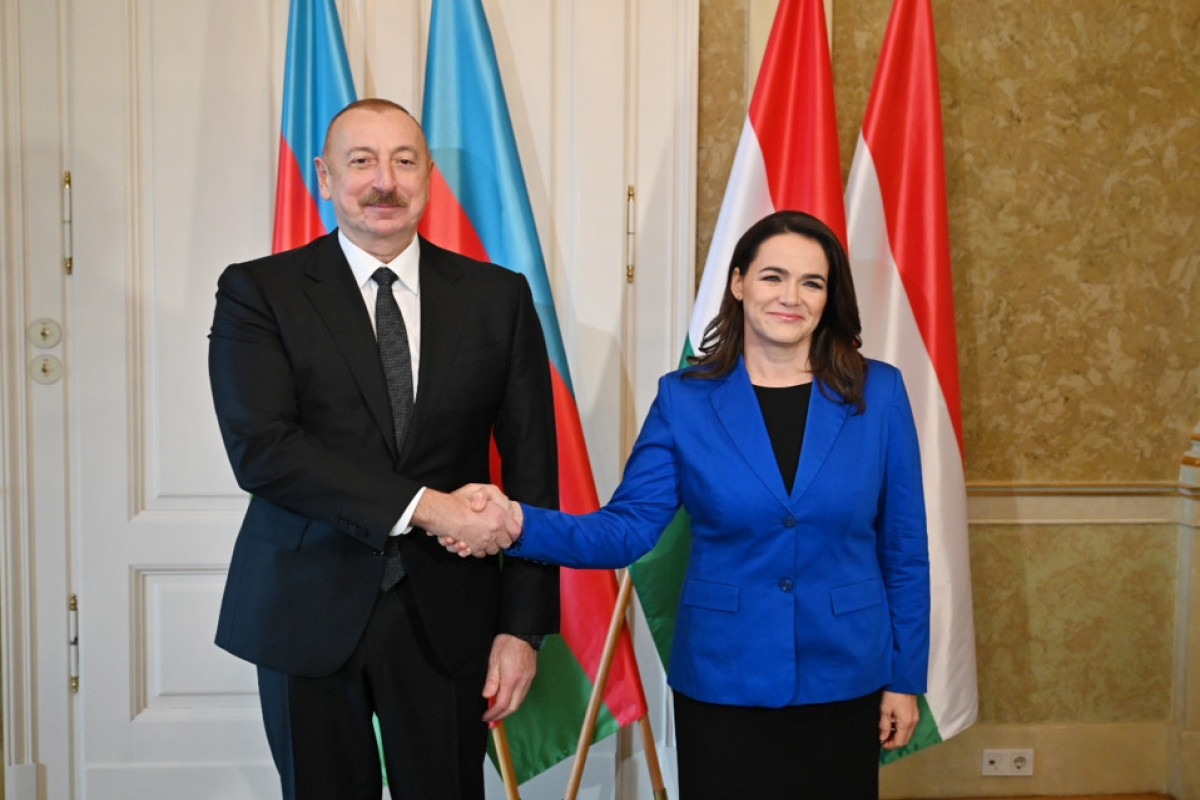 Ilham Aliyev, President of Azerbaijan and President of Hungary Katalin Novák