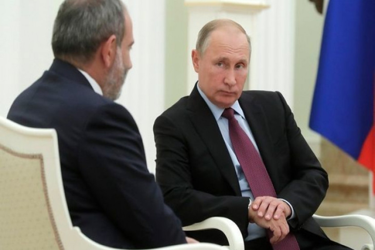 Vladimir Putin, President of Russia and Nikol Pashinyan, Prime Minister of Armenia
