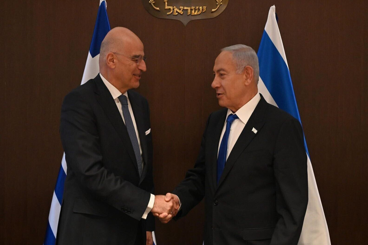 Niko Dendias, Greek Foreign Minister and Benjamin Netanyahu, Israeli Prime Minister
