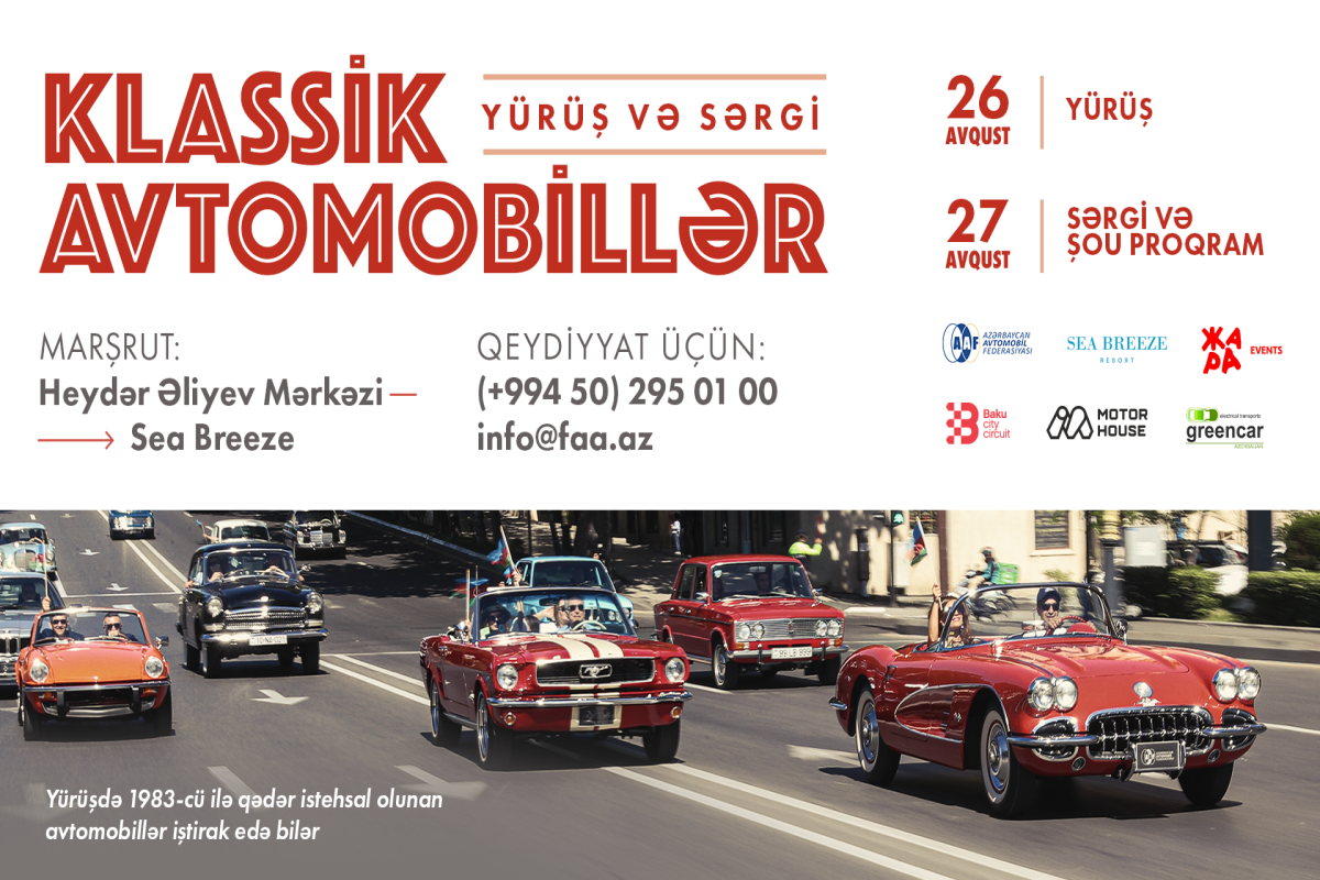 Klassik avtomobillərin yürüşünə qeydiyyat başlayır