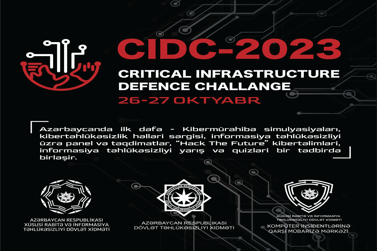 XRİTDX və DTX “Critical Infrastructure Defence Challenge 2023” tədbiri keçiriləcək