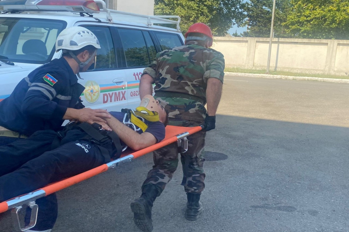 FHN-in Cənub Regional Mərkəzi Masallı rayon Yanğından Mühafizə Hissəsi ilə birgə təlim keçirib - FOTO 