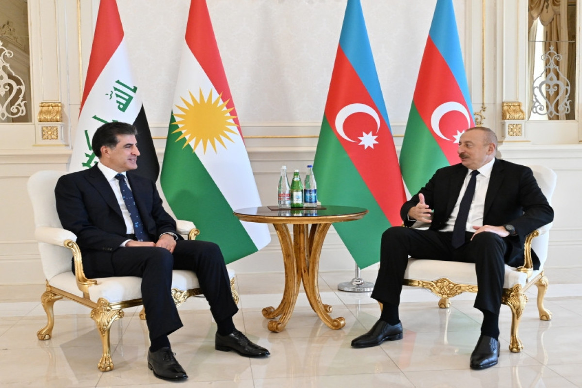 Azərbaycan Prezidentinin Neçirvan Bərzani ilə görüşü olub