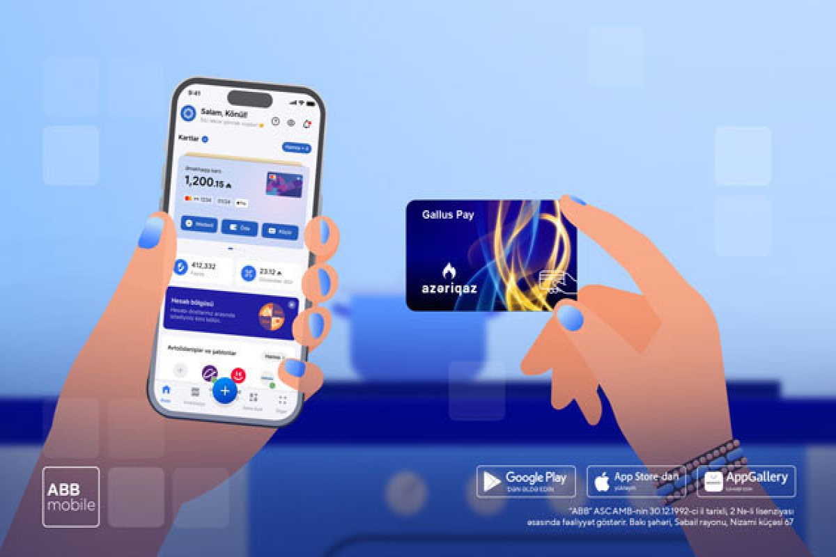 Təmassız Azəriqaz ödənişləri indi ABB mobile-da