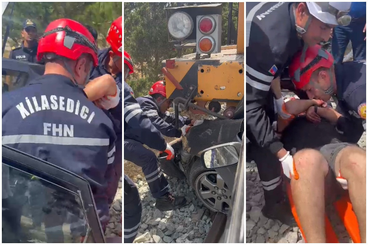 FHN Bakıda dəmir yolunda qəza barədə məlumat yayıb - VİDEO 