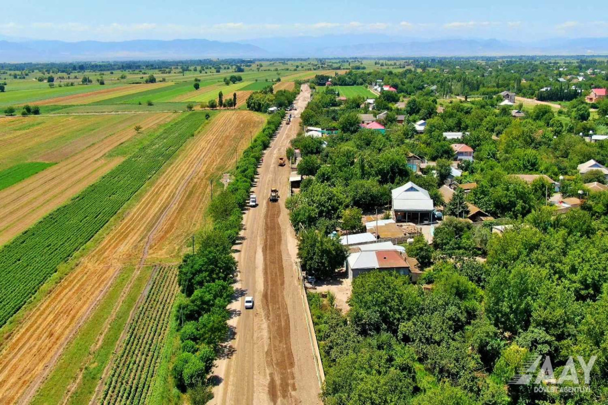 Ağdam-Hindarx-Ağcabədi avtomobil yolu yenidən qurulur - FOTO 