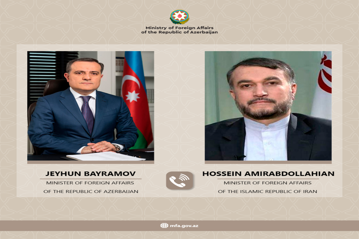 Ceyhun Bayramov İranın xarici işlər naziri ilə telefon danışığı aparıb