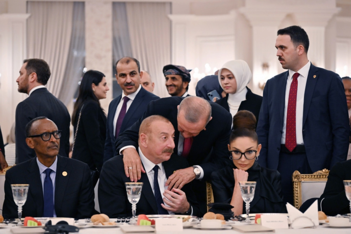 President of Azerbaijan Ilham Aliyev and First Lady Mehriban Aliyeva attend the dinner hosted on  behalf of the President of Türkiye