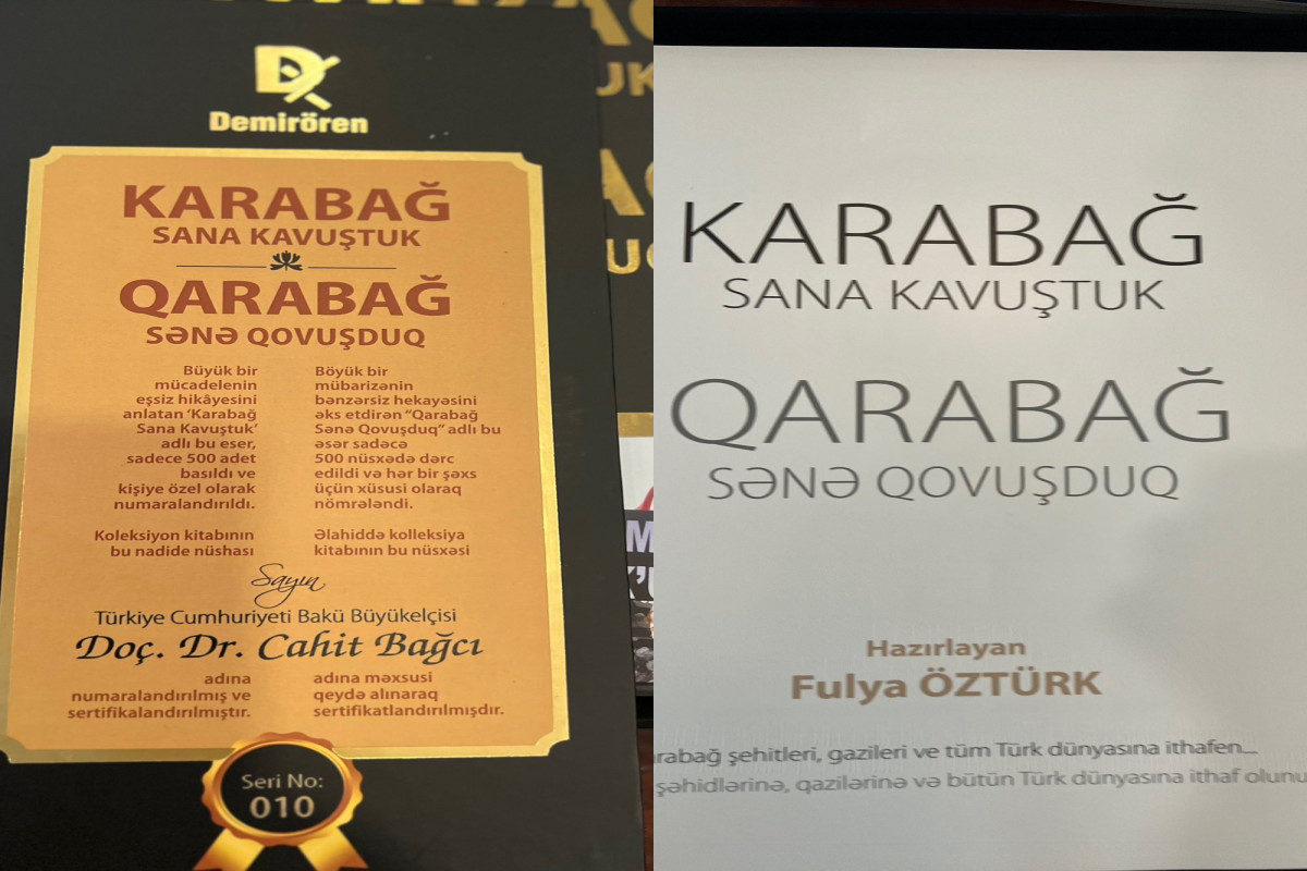Fulya Öztürkün “Qarabağ, sənə qovuşduq” adlı kitabı çap olunub