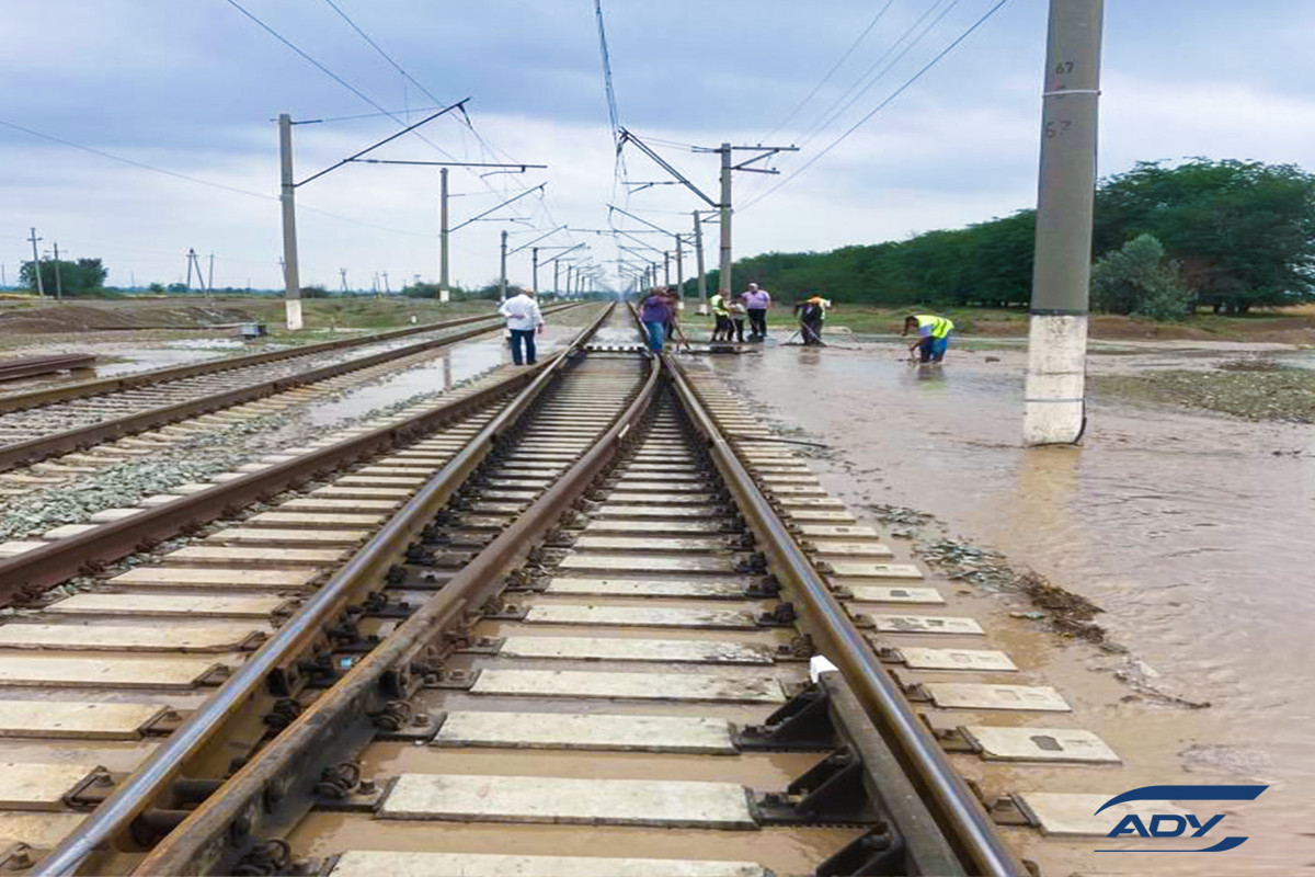 Bakı-Ağstafa dəmir yolu xəttində sel təhlükəsi yaranıb - FOTO 