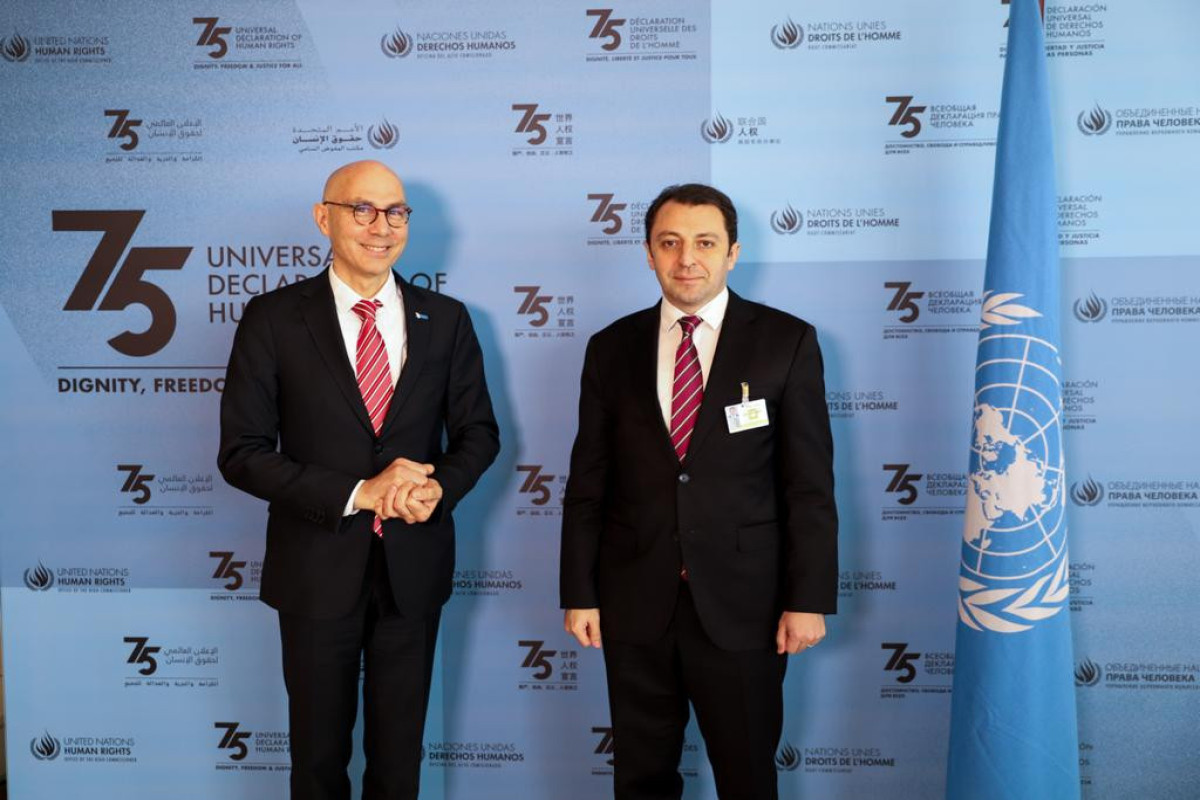 Elnur Mammadov  Deputy Minister of Foreign Affairs of Azerbaijan and UN High Commissioner for Human Rights Volker Türk