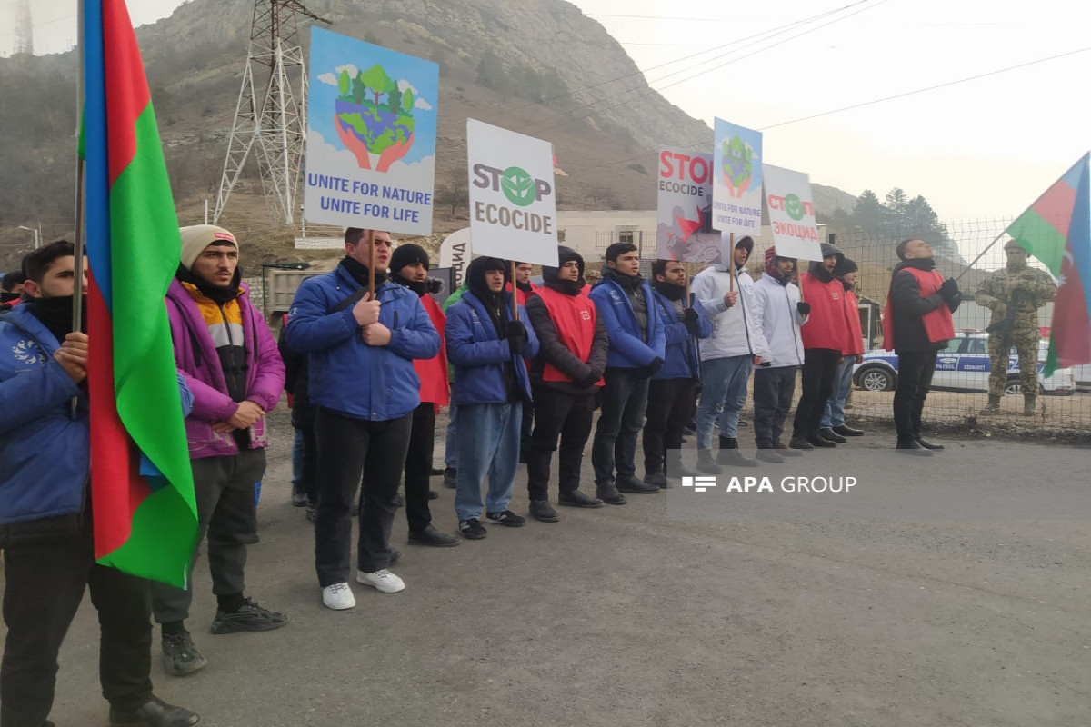Peaceful protests of Azerbaijani eco-activists on Lachin–Khankandi road enter 82nd day