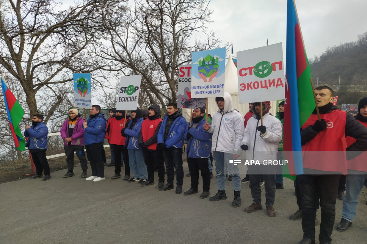 Peaceful protests of Azerbaijani eco-activists on Lachin–Khankandi road enter 82nd day
