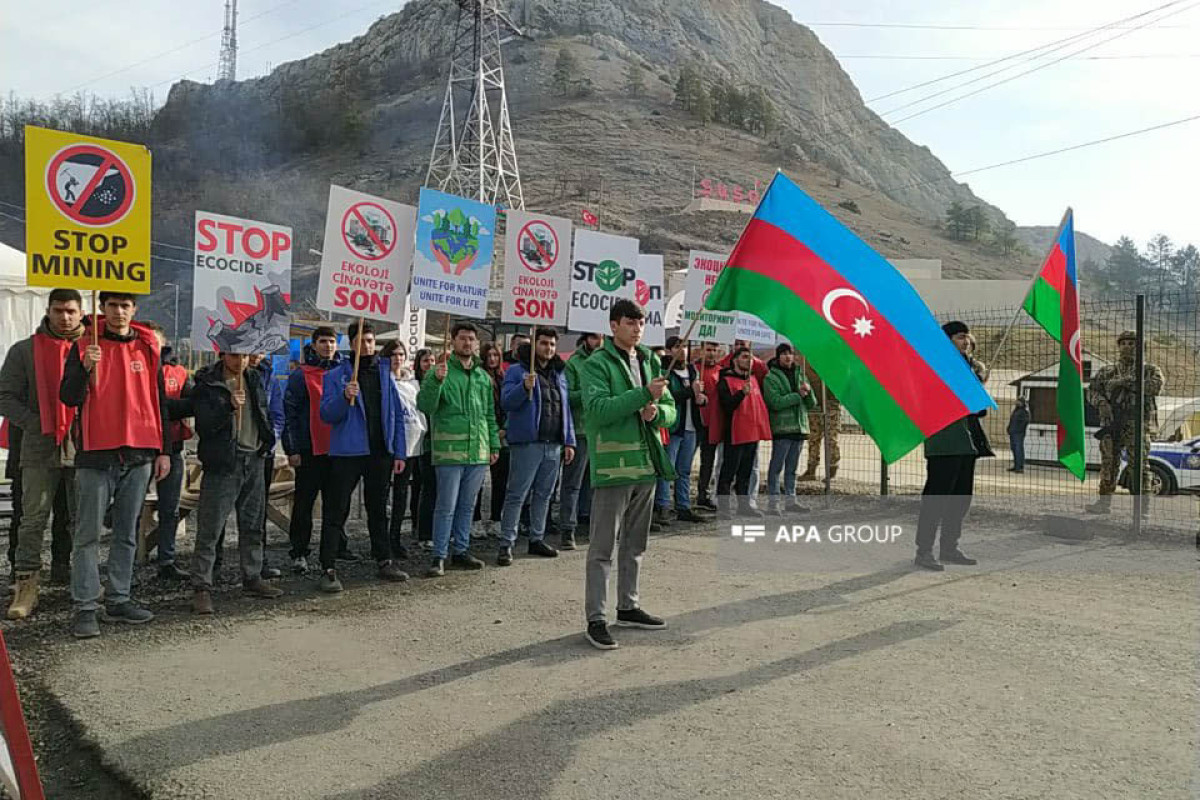 Peaceful protest of Azerbaijani eco-activists on Lachin–Khankendi road enters 84th day-PHOTO 