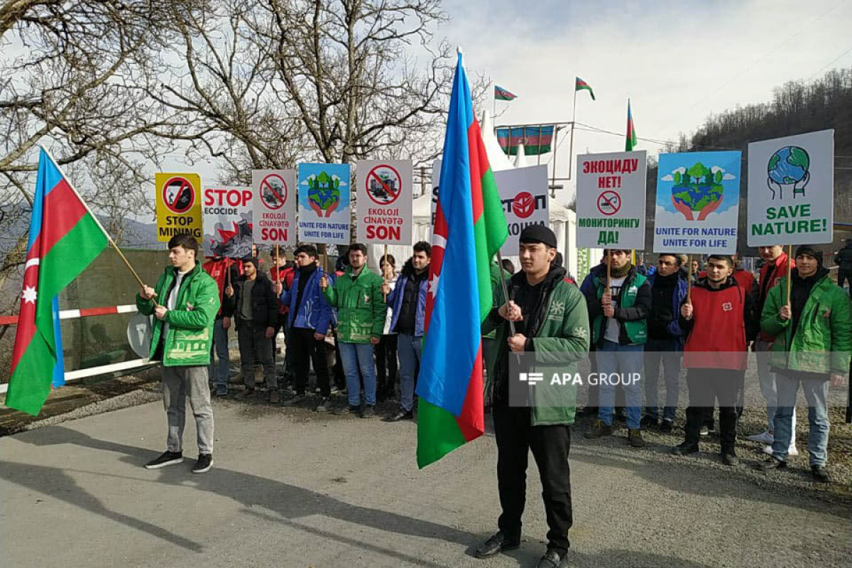Peaceful protest of Azerbaijani eco-activists on Lachin–Khankendi road enters 84th day-PHOTO 