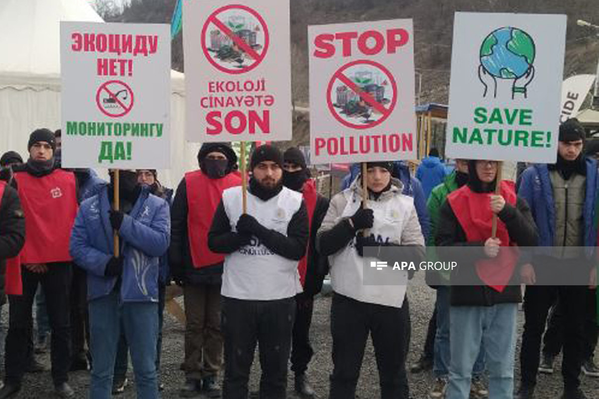 Peaceful protests of Azerbaijani eco-activists on Lachin–Khankandi road enter 85th day-PHOTO 