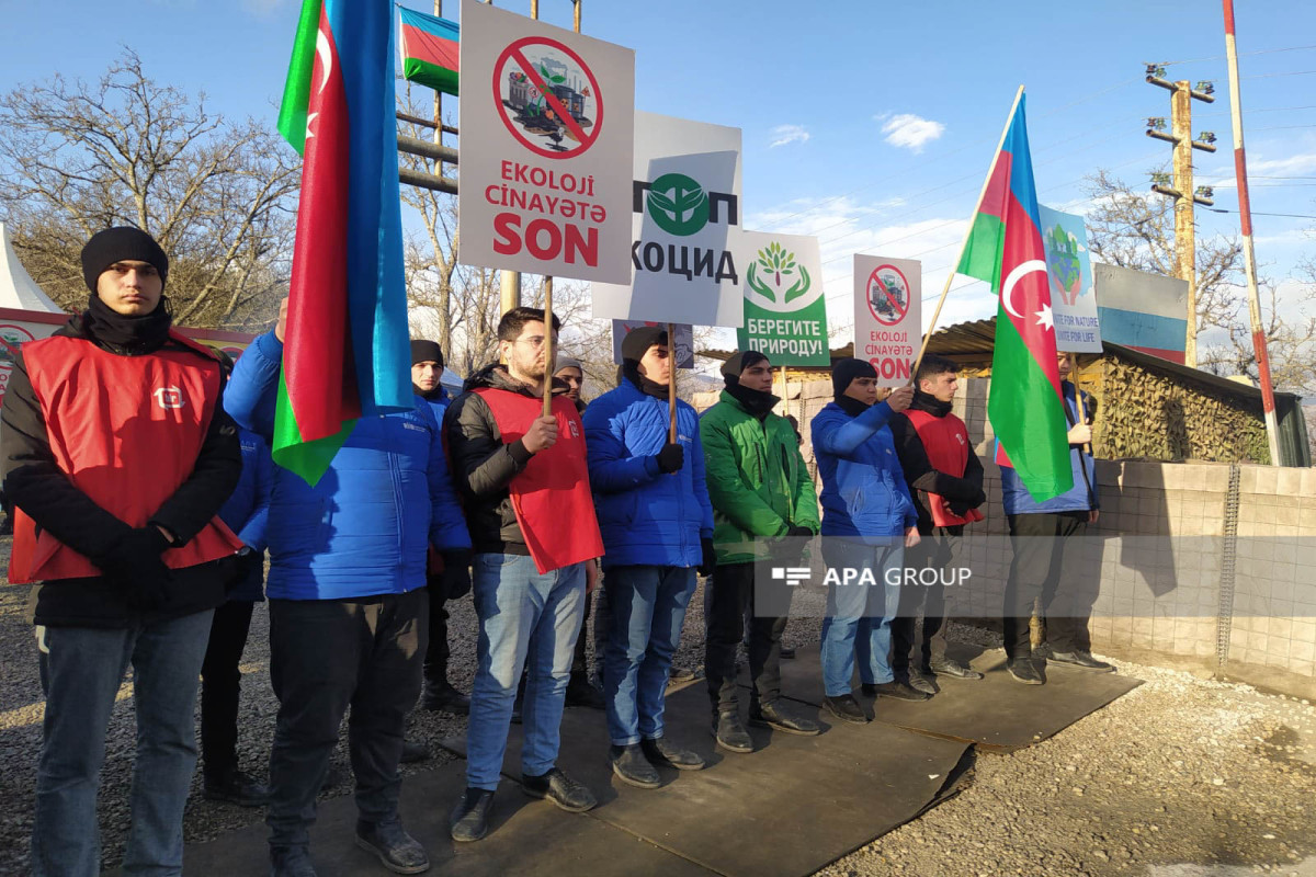 Peaceful protests of Azerbaijani eco-activists on Lachin–Khankandi road enter 86th day-PHOTO 
