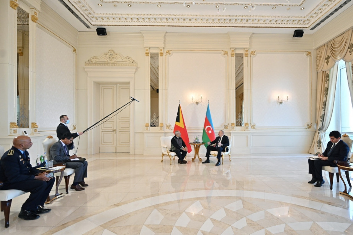 Президент Ильхам Алиев встретился с Президентом Демократической Республики Тимор-Лесте Жозе Рамушем Орту