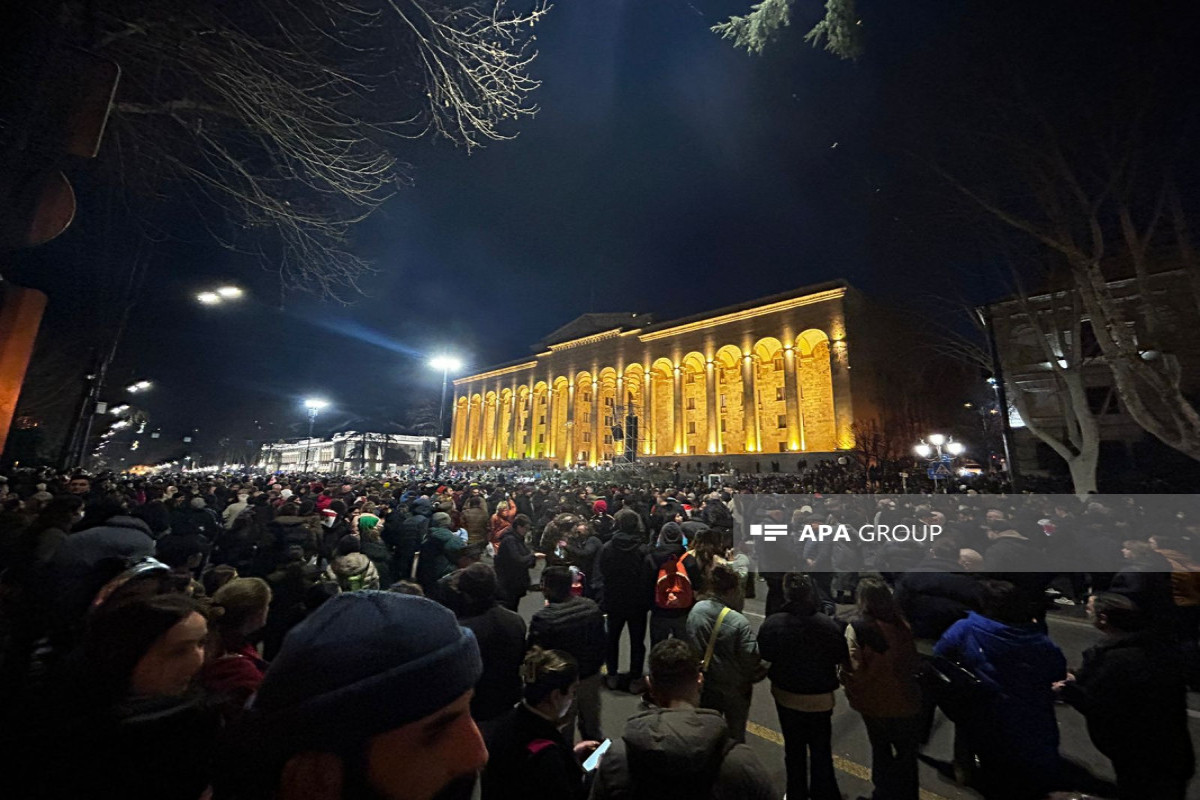 Tbilisidə etiraz aksiyası bərpa edilib - FOTO 