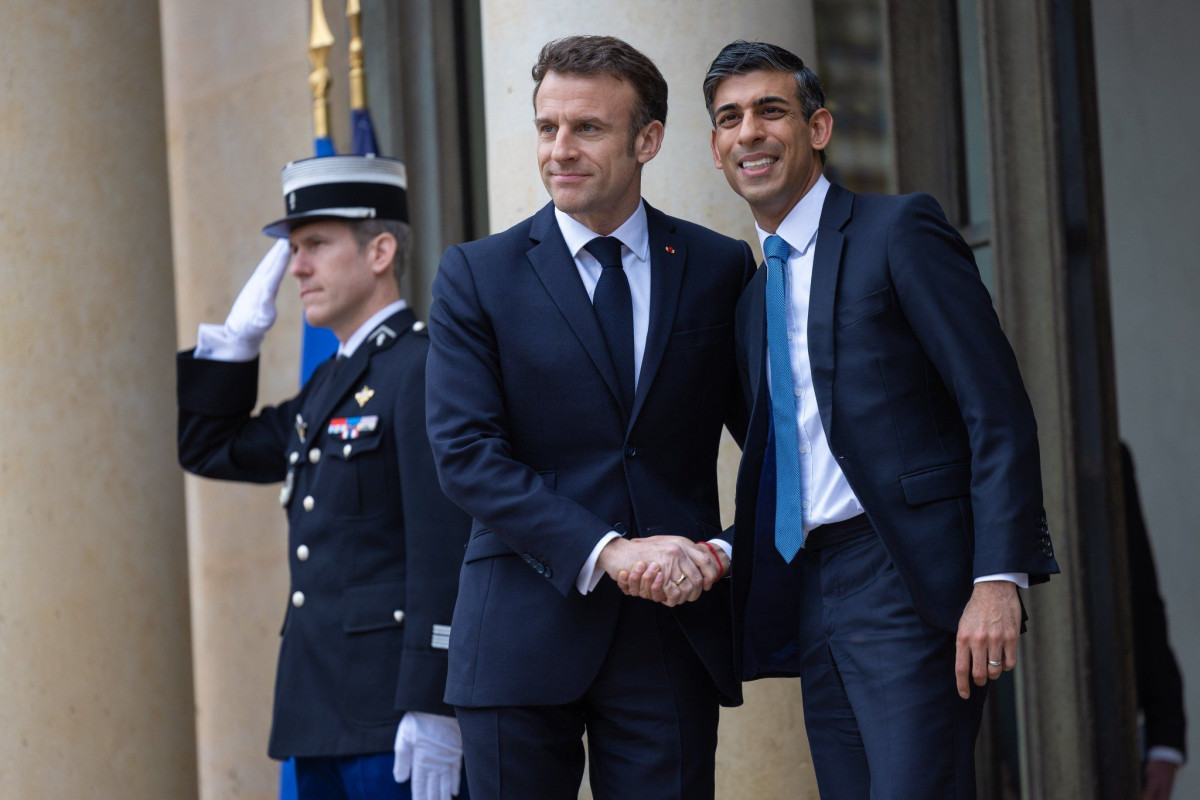 UK's PM Rishi Sunak and Emmanuel Macron, President of France