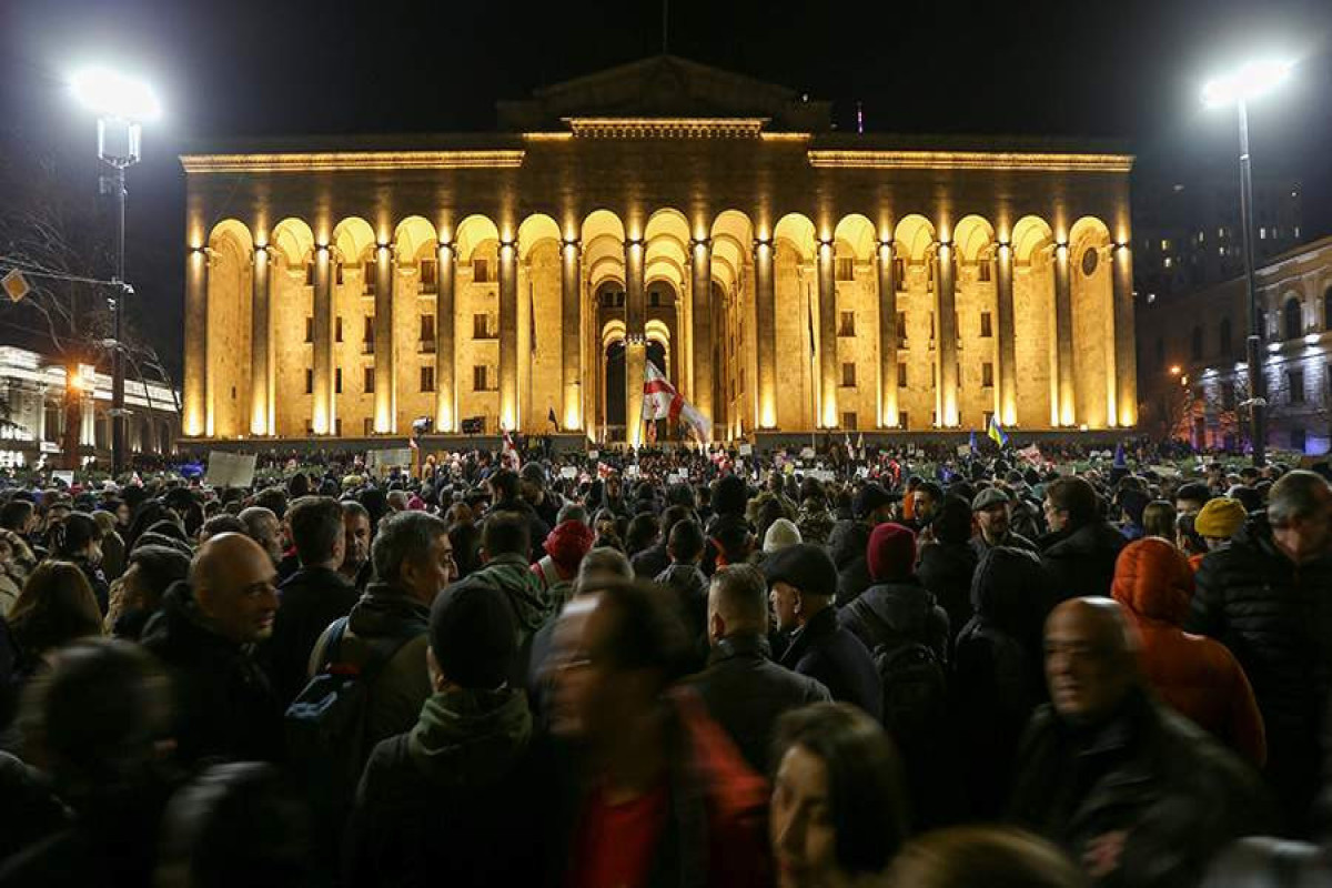 Gürcüstan müxalifəti məcburi hərbi çağırışın ləğvi tələbi ilə aksiya keçirib