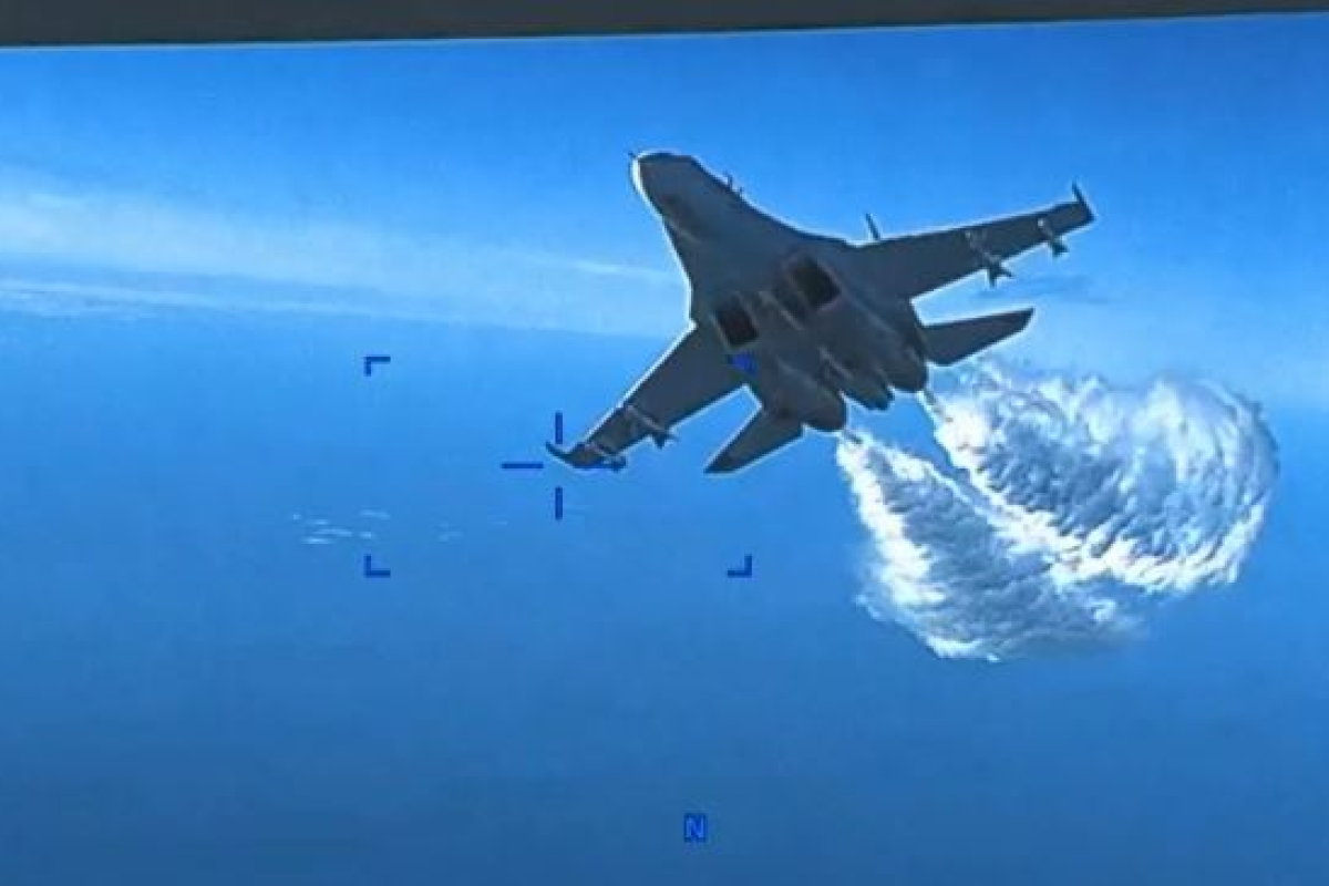 U.S. releases video showing Russian fighter jet intercepting American drone over Black Sea-VIDEO 