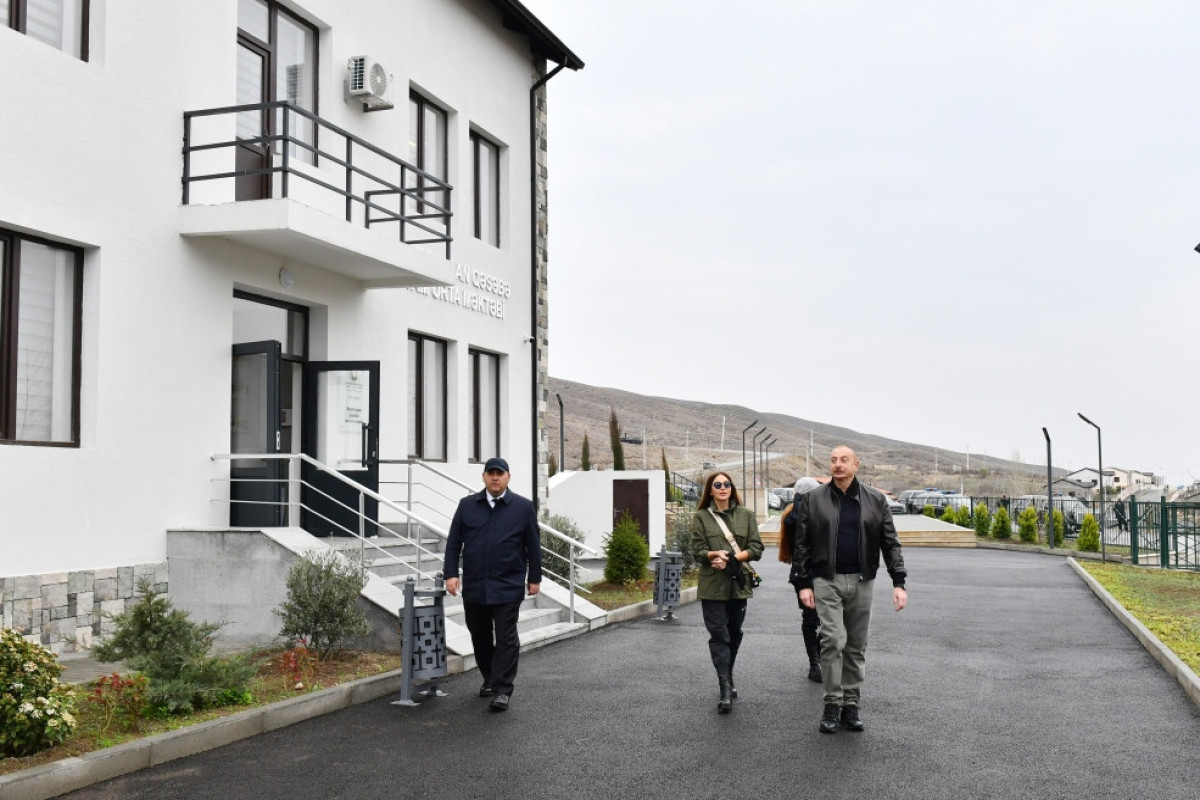 Azerbaijani President views condition in secondary school building in Sugovushgan-UPDATED 