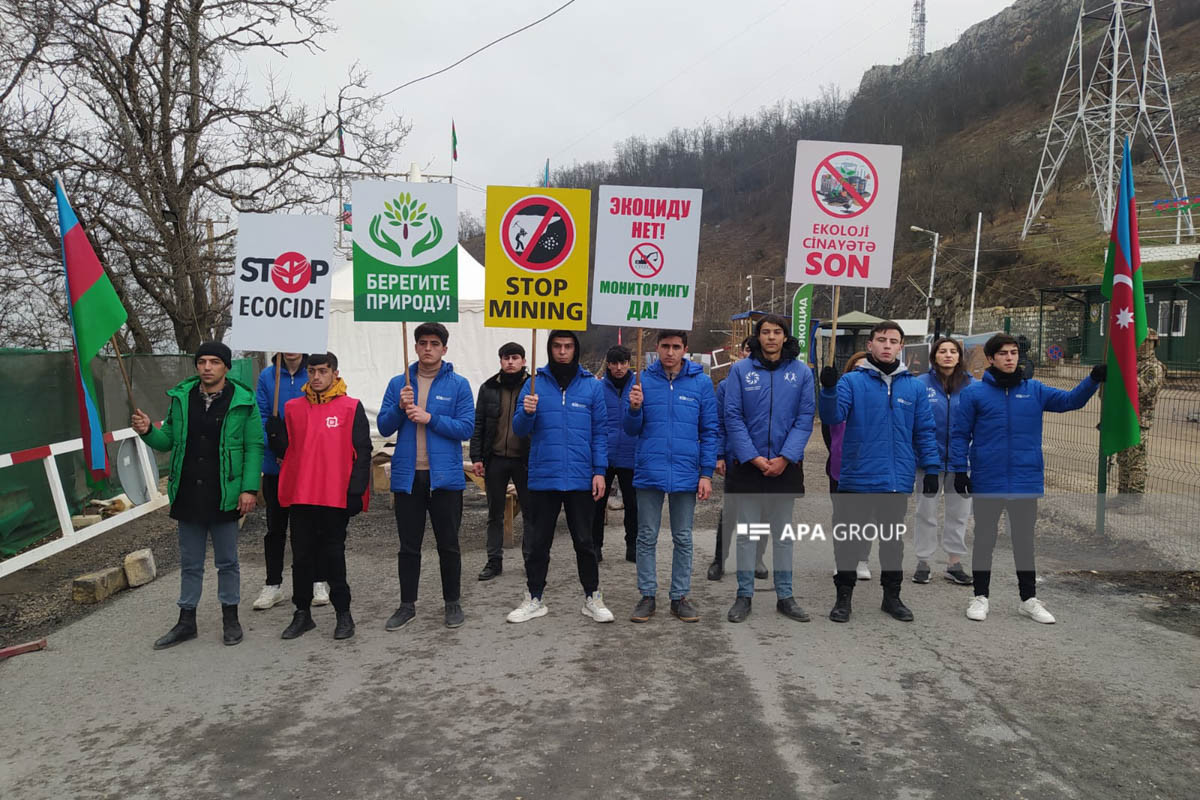 Peaceful protest of Azerbaijani eco-activists on Lachin–Khankendi road enters 100th day-<span class="red_color">PHOTO