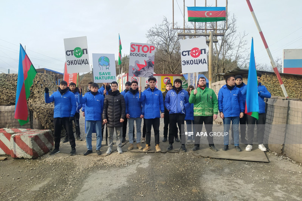 Peaceful protest of Azerbaijani eco-activists on Lachin–Khankandi road enters 101st day-<span class="red_color">PHOTO