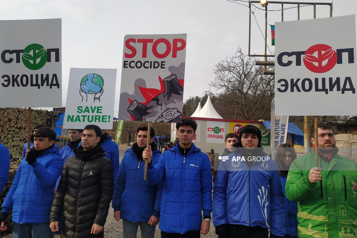Peaceful protest of Azerbaijani eco-activists on Lachin–Khankandi road enters 101st day-PHOTO 