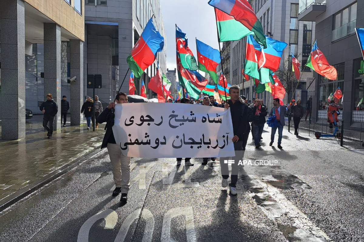 В Брюсселе на митинге азербайджанцев против иранского режима принято заявление-ФОТО -ВИДЕО 