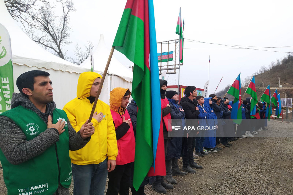 Peaceful protest of Azerbaijani eco-activists on Lachin–Khankandi road enters 106th day-PHOTO 